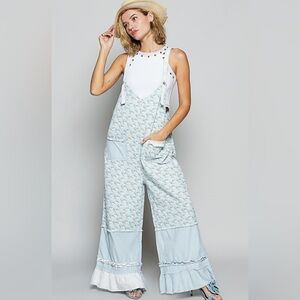 POL Floral Pattern Overall - Baby Blue Floral